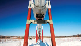 Picture of an oil pipeline in the snow