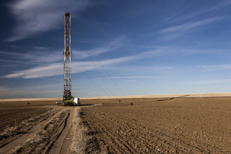 Oil drill in a field