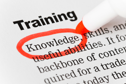 image of text on training with the word knowledge circled