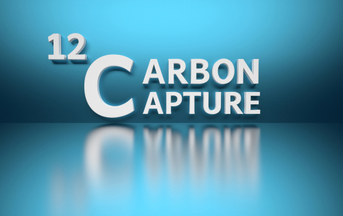 Carbon Capture in white text over blue background